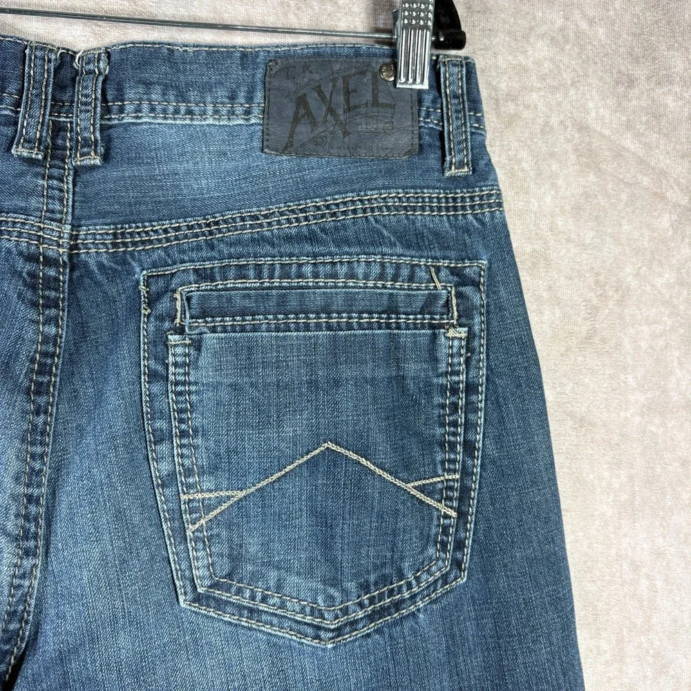 Axel Treadwell Jeans Mens Size 34X34 Blue Denim Dark Wash Relaxed Straight Leg